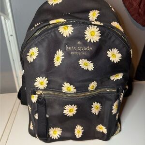 Kate Spade Black and Yellow Floral Backpack